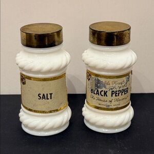 Vintage Milk Glass Salt & Pepper Shakers